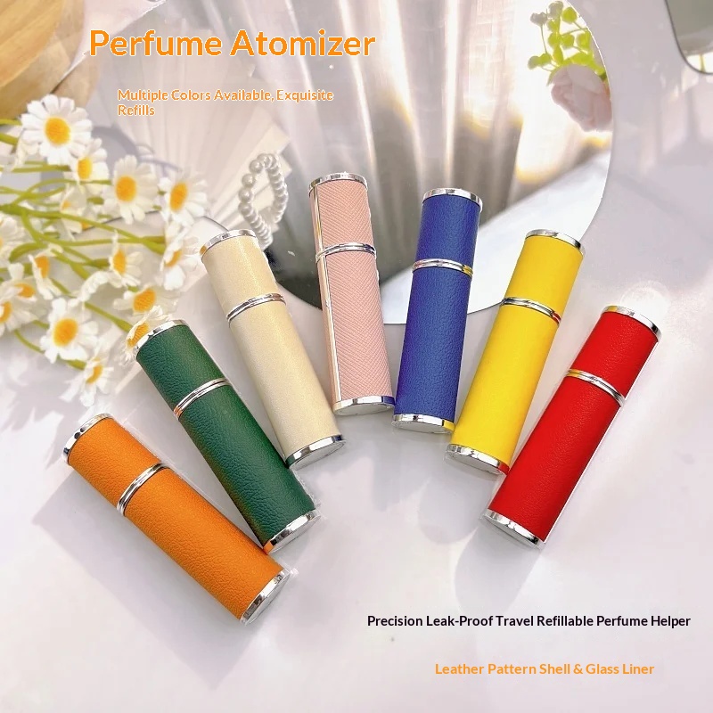 Perfume Fragrance World Qahwa - Luxuriöse 5ml Glas-Sprühflasche mit Lederetui Reise-Nachfüllbare