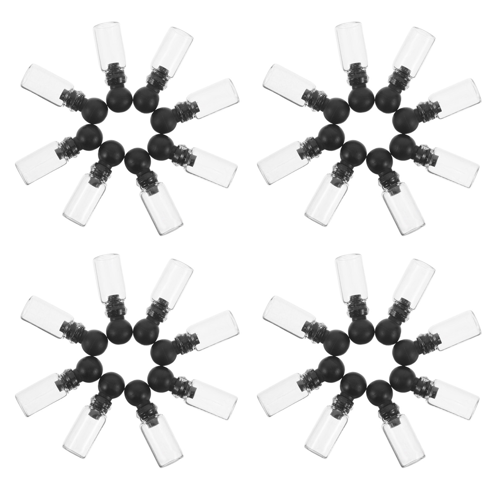 Fragrance-Oils Perfume - 150 Stück Glas-Parfümprobenfläschchen mit Mini-Kugelstopfen, auslaufsicher,