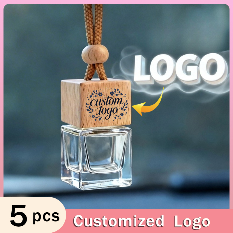 Perfume Fragrance Logo - 5 Stück 8ML Quadratische Klare Glas-Auto-Duftflaschen