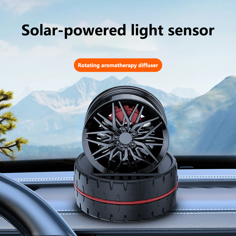 Perfume Fragrance Wheel - Solarbetriebener Radnaben-Autoduftspender Kreativer Rotierender Duftspender Innendekor